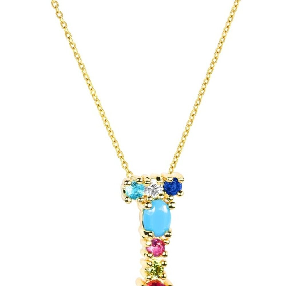 Cubic Zirconia Initial Necklace For Women | Dainty Initial Necklace | 18k Gold P